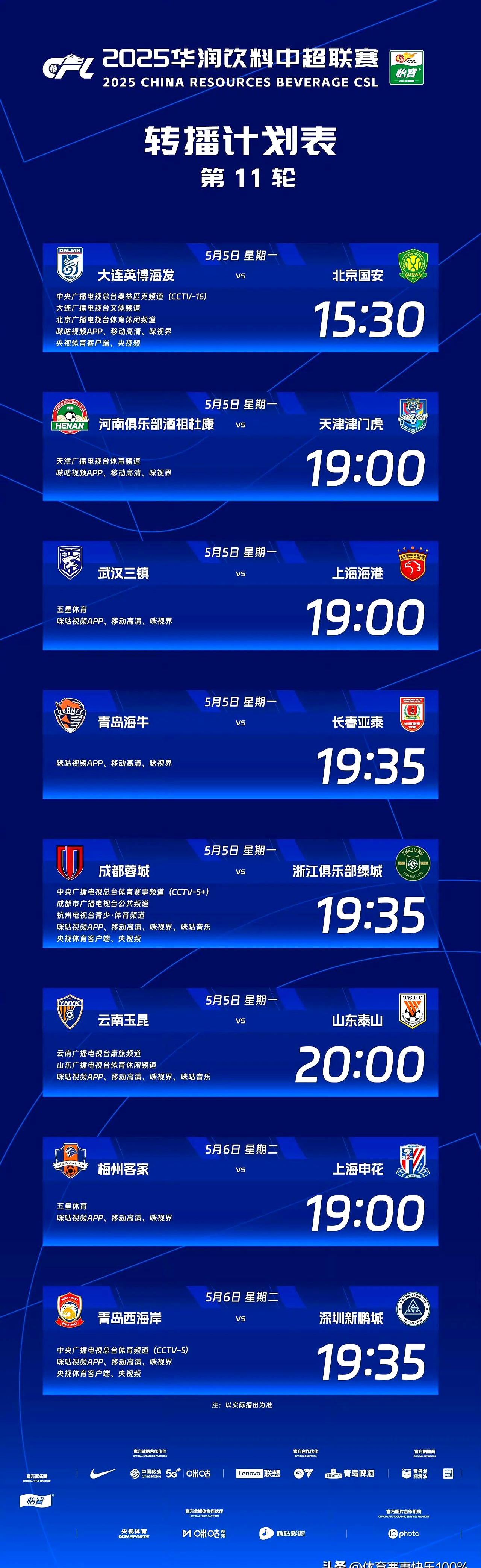 没想到！5月中超最佳阵容申花海港豪门都是二二开入选的简单介绍